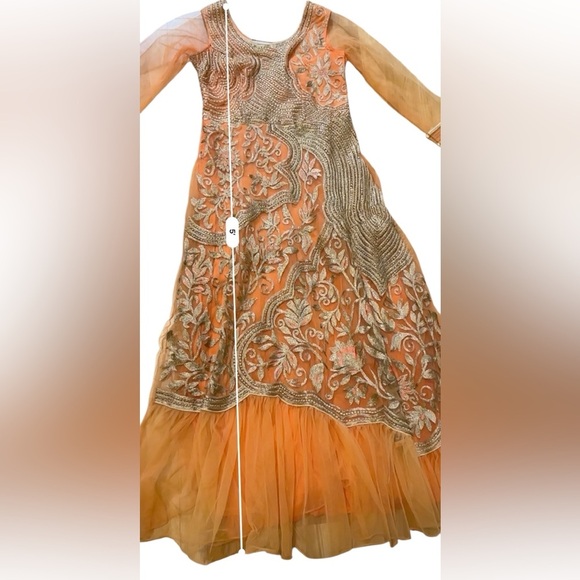 Bombay Editions Special Occasion Tulle Orange Maxi Dress Size Medium Tall NWT - Picture 11 of 11